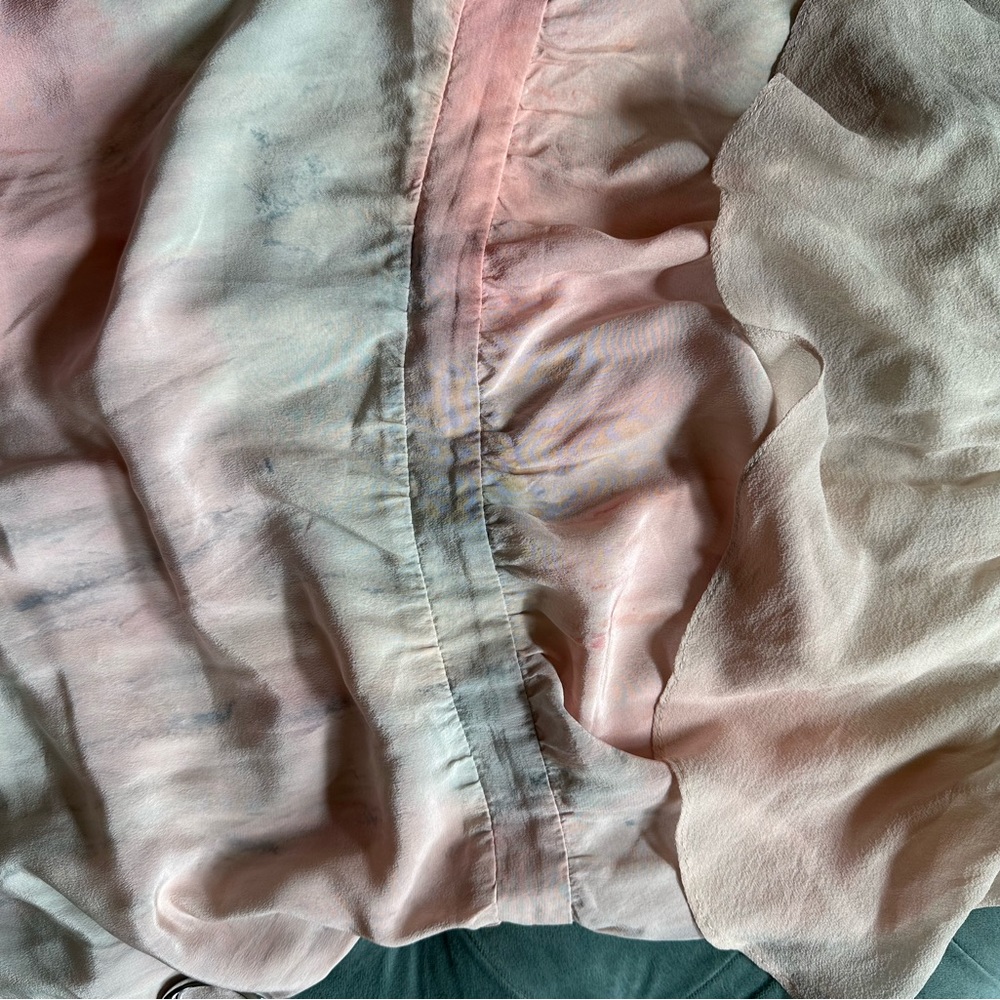 Gypsy 05 silk strapless maxi dress with ruffle tube top style tie dye pastel sm - Picture 12 of 13